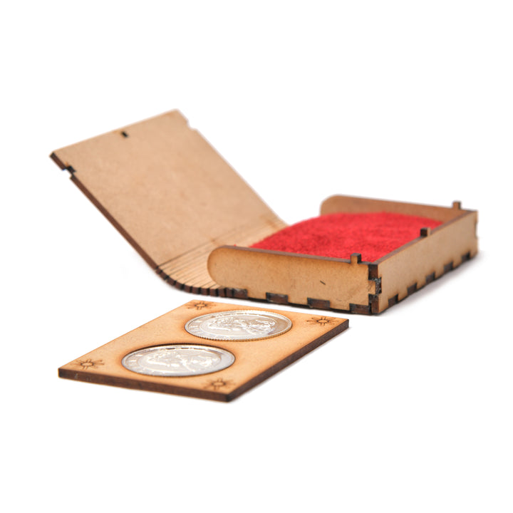 Wooden Silver Coin Box - The Engraved Store