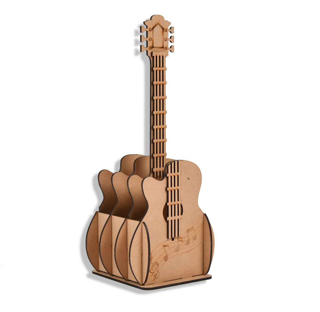 Guitar Pen / Pencil Stand (Wooden) - The Engraved Store