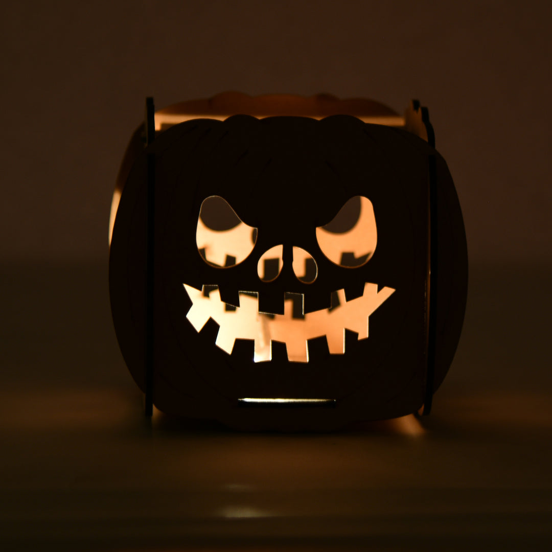Pumpkin Halloween Tea-light Holder - Wooden - The Engraved Store