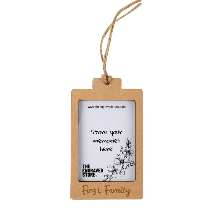 First Family  | Wooden Polaroid Photo Frame | Customised Gift - The Engraved Store