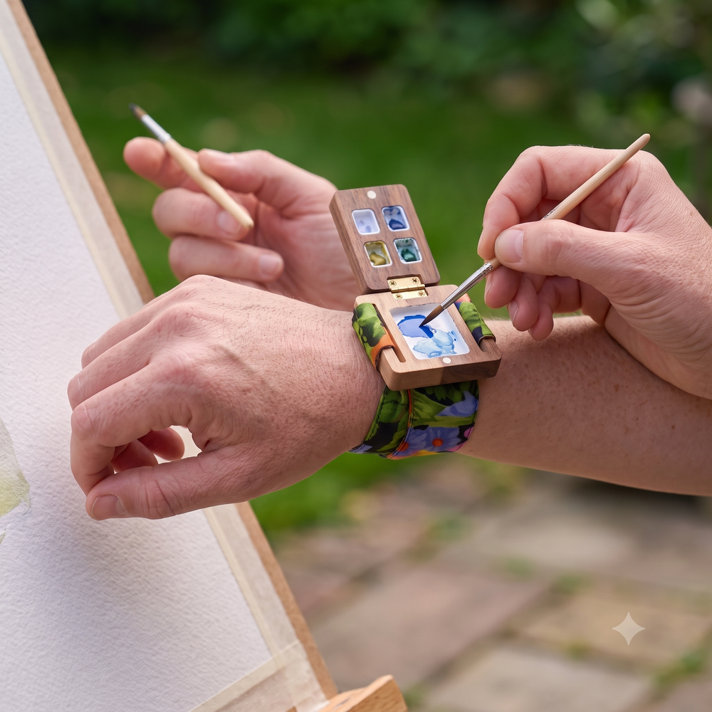 Wrist Palette: Portable Wooden Watercolor Palette – Perfect Art Gift - The Engraved Store