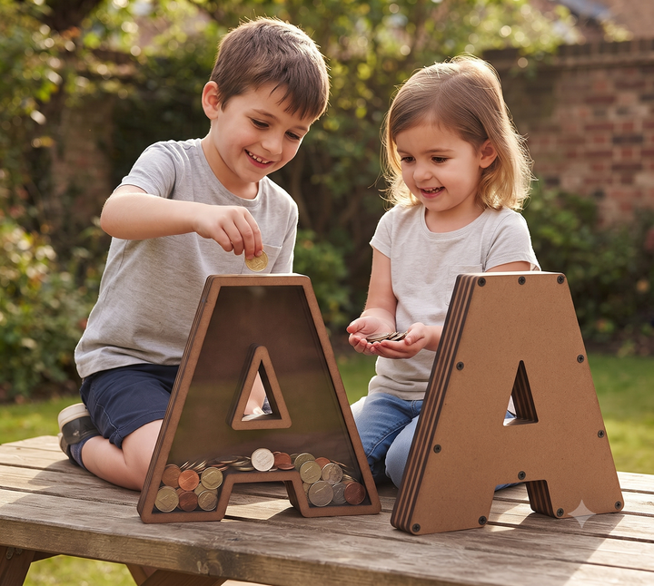 Pick Your Letter Wooden Money Bank | Piggy Bank - The Engraved Store