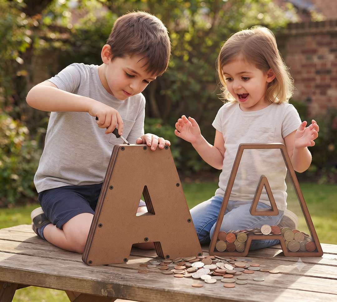 Pick Your Letter Wooden Money Bank | Piggy Bank - The Engraved Store
