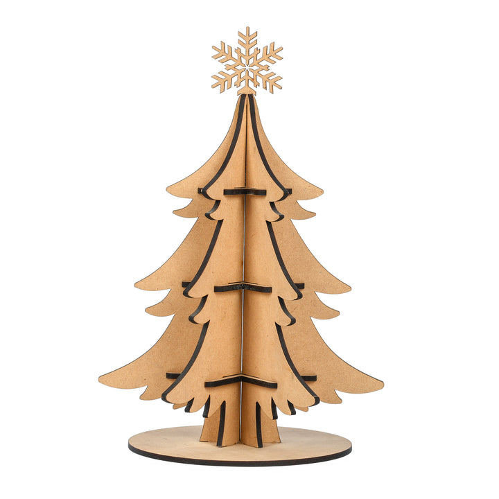 Wooden Christmas Tree with Frozen Star