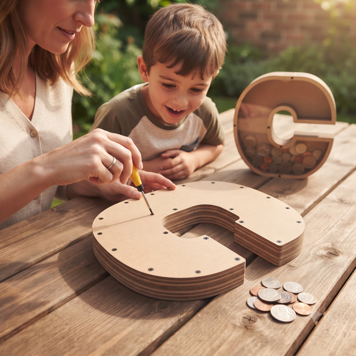 Pick Your Letter Wooden Money Bank | Piggy Bank - The Engraved Store