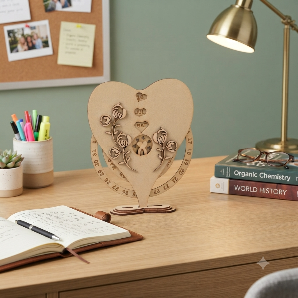 Heart Shaped Perpetual Calendar - The Engraved Store