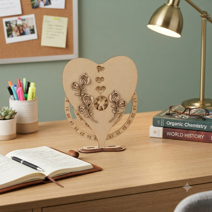 Heart Shaped Perpetual Calendar - The Engraved Store