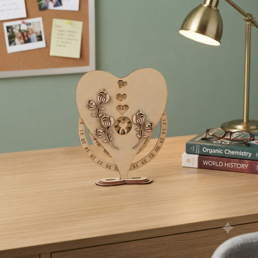 Heart Shaped Perpetual Calendar - The Engraved Store