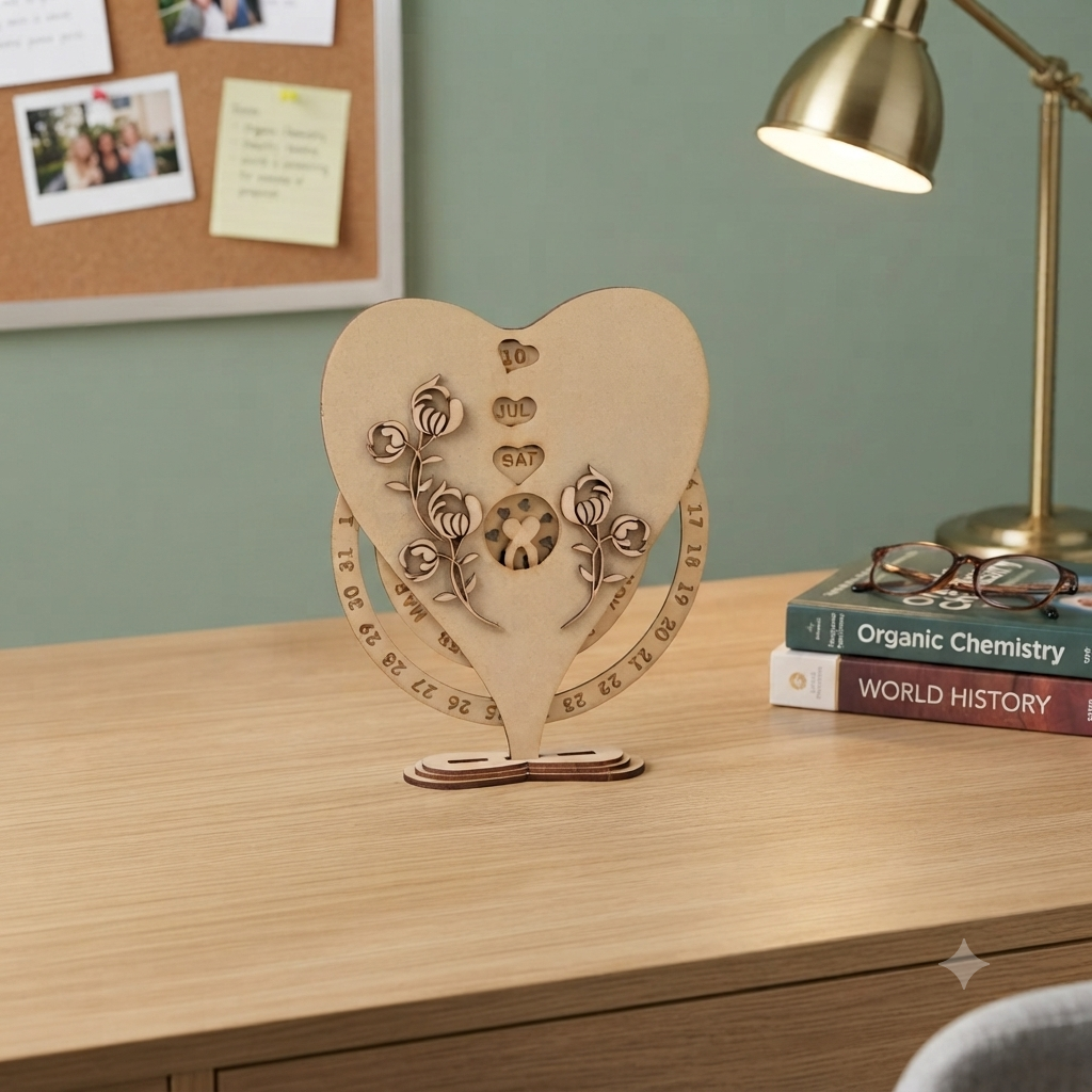 Heart Shaped Perpetual Calendar - The Engraved Store