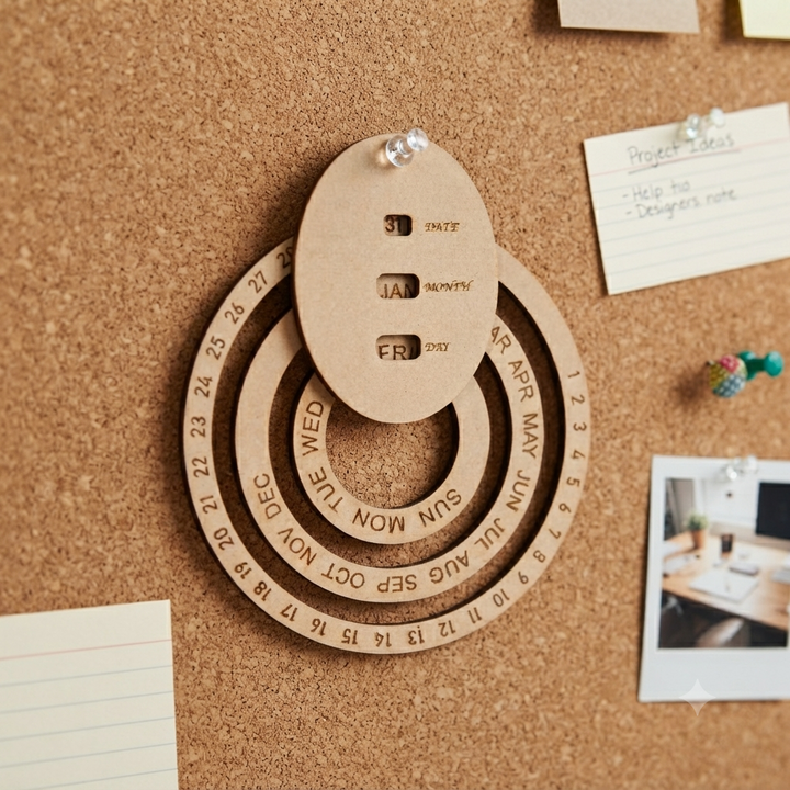 Wooden Lifetime Wall Calendar | Perpetual Calendar