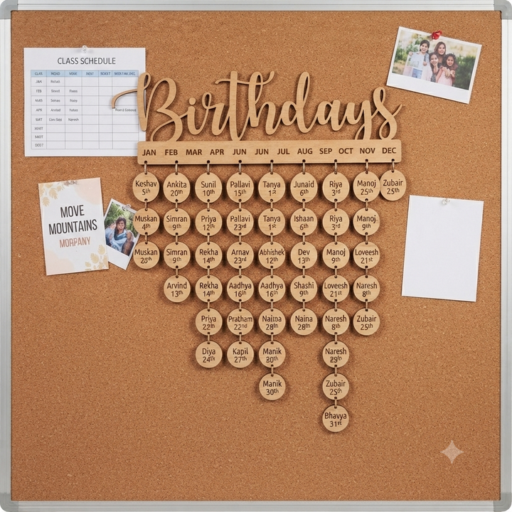 Personalised Wooden Birthday Calendar | Birthday Board - The Engraved Store