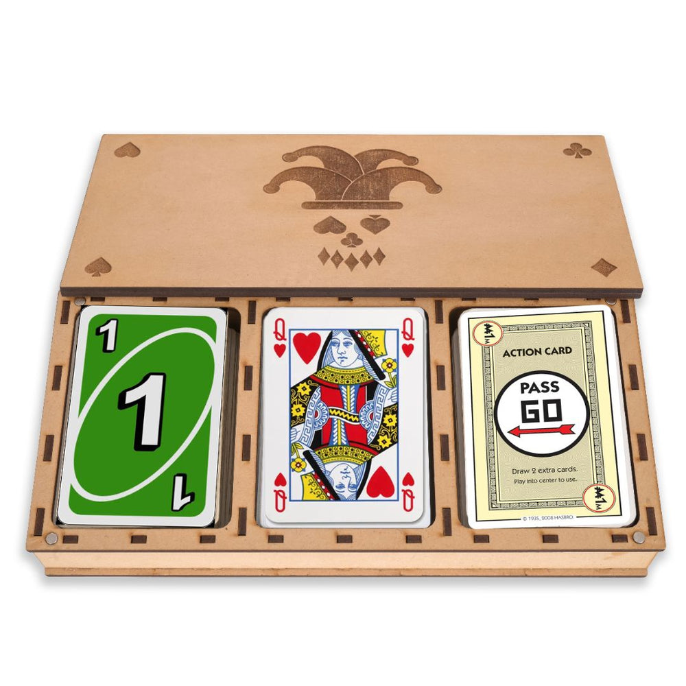 Custom Personalized Wooden Playing Card Box| Three Deck Box - The Engraved Store