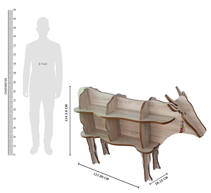 Wooden Cow Shaped Easy to Assemble Bookshelf - The Engraved Store