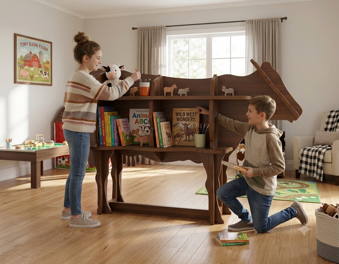 Wooden Cow Shaped Easy to Assemble Bookshelf - The Engraved Store