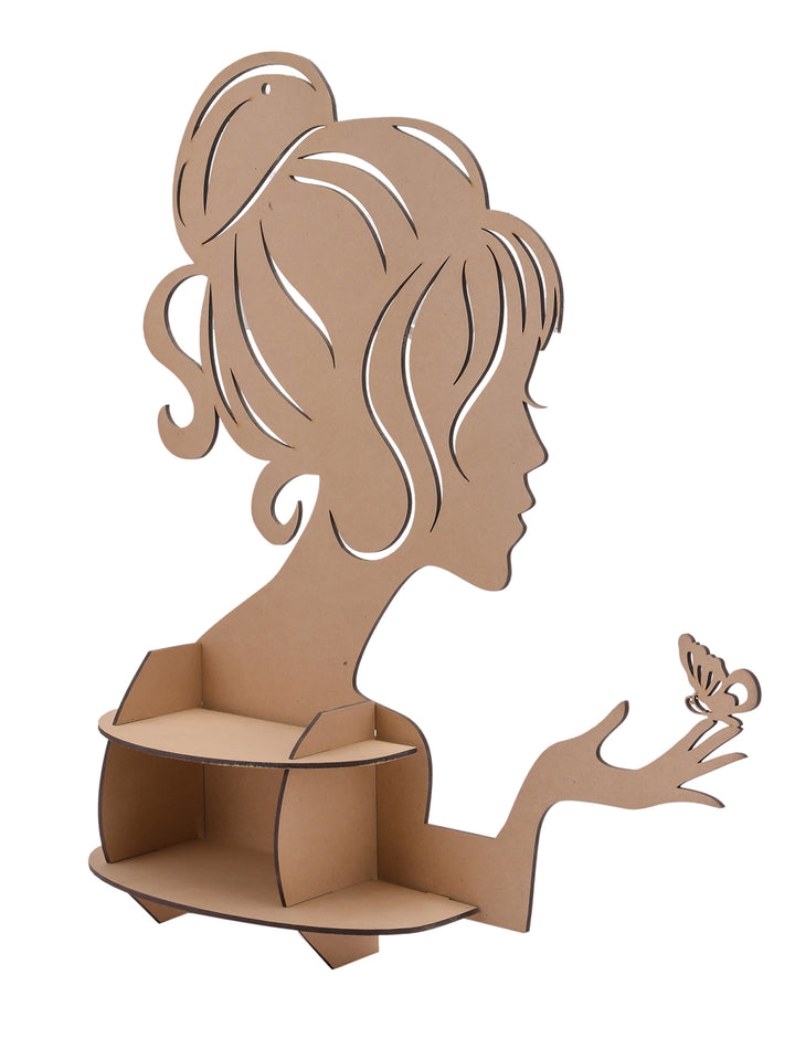 Girl Shaped wall hanging bookshelf wooden| THE ENGRAVED STORE - The Engraved Store