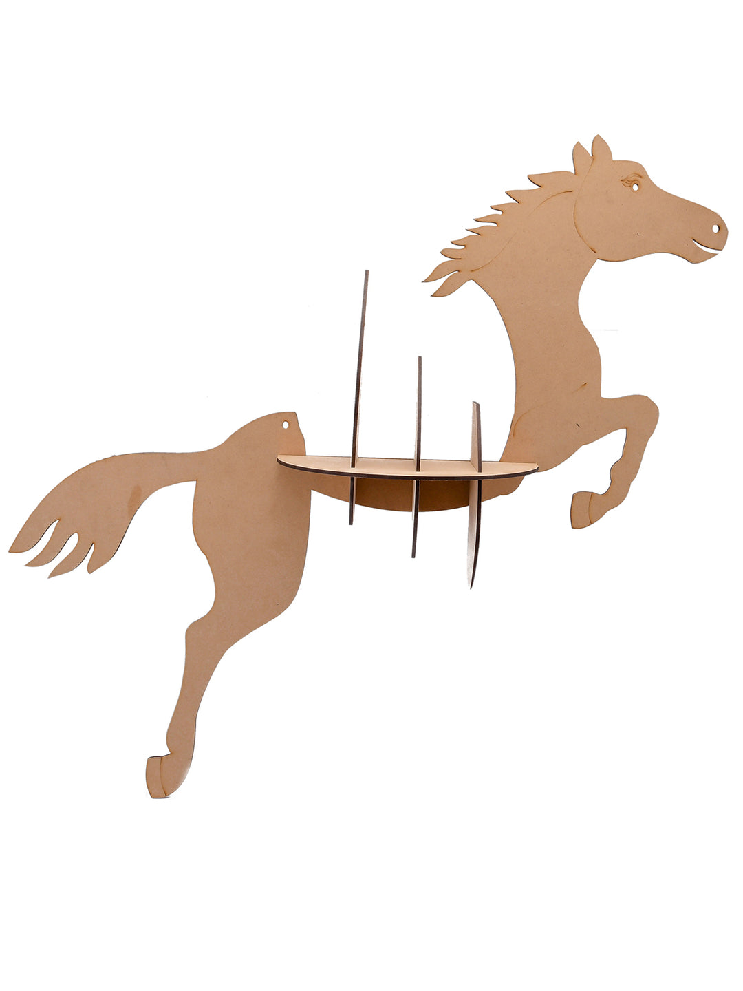 Wooden Horse Shaped wall hanging bookshelf - The Engraved Store