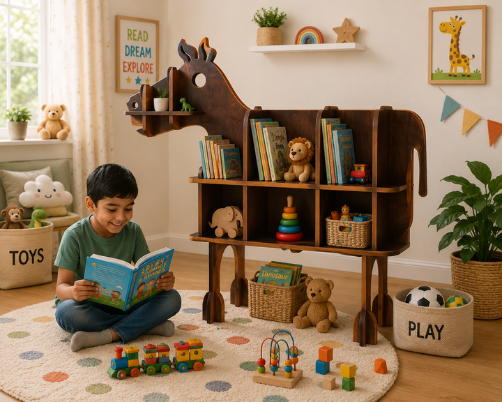 DIY Horse Baby shaped wooden Bookshelf | Folding & Flat Packing - The Engraved Store