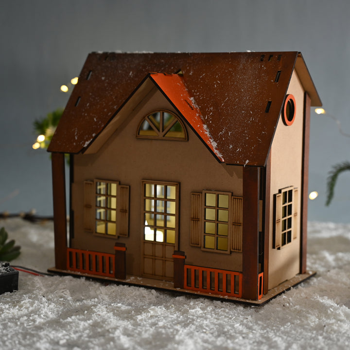 Luminous Wooden Christmas Cottage