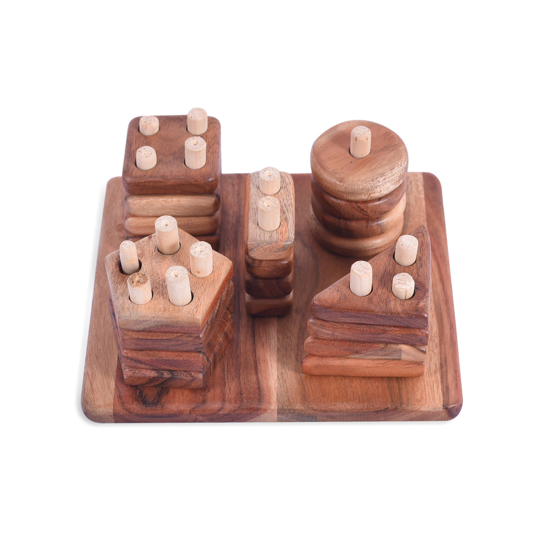 Wooden Stacker Geometry Shape | Early Learning | Montessori Education Toy