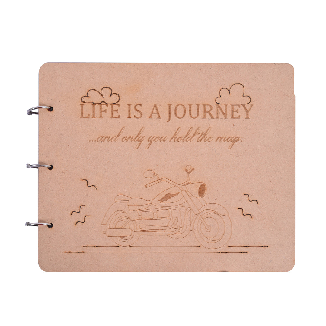 Life is a Journey - Wooden Diary