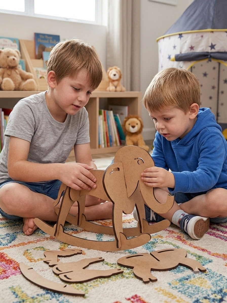 Wooden DIY Swinging Elephant Toy - The Engraved Store