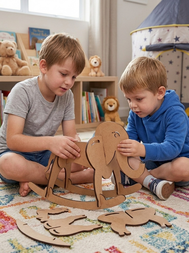 Wooden DIY Swinging Elephant Toy - The Engraved Store