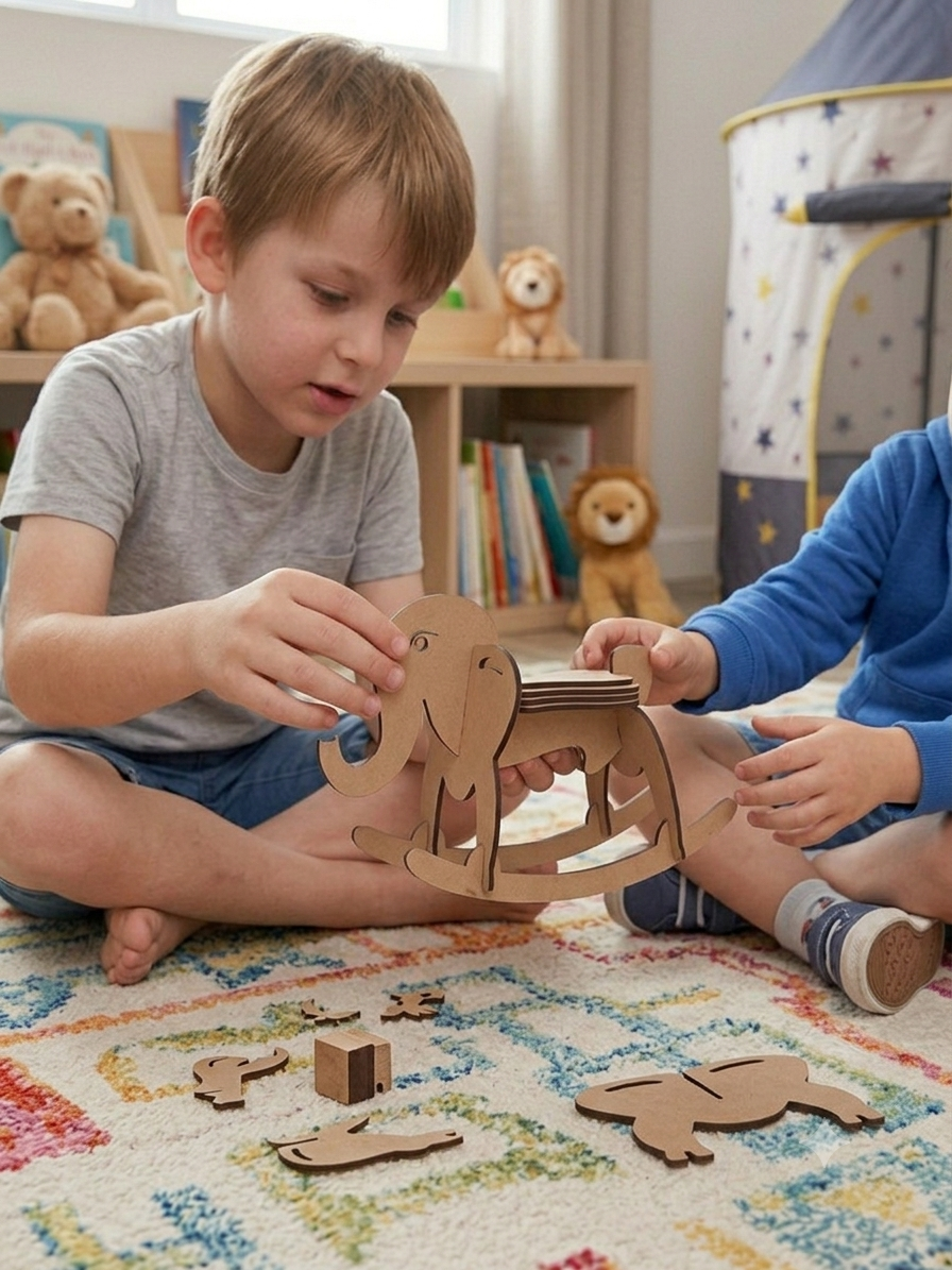 Wooden DIY Swinging Elephant Toy - The Engraved Store