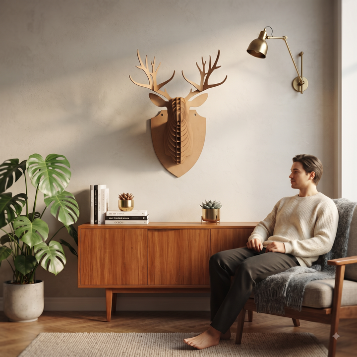 Wooden Deer Head 3D Puzzle | Wall Decor - The Engraved Store