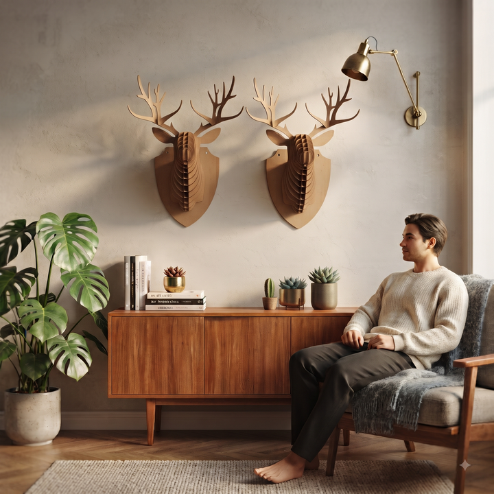 Wooden Deer Head 3D Puzzle | Wall Decor - The Engraved Store