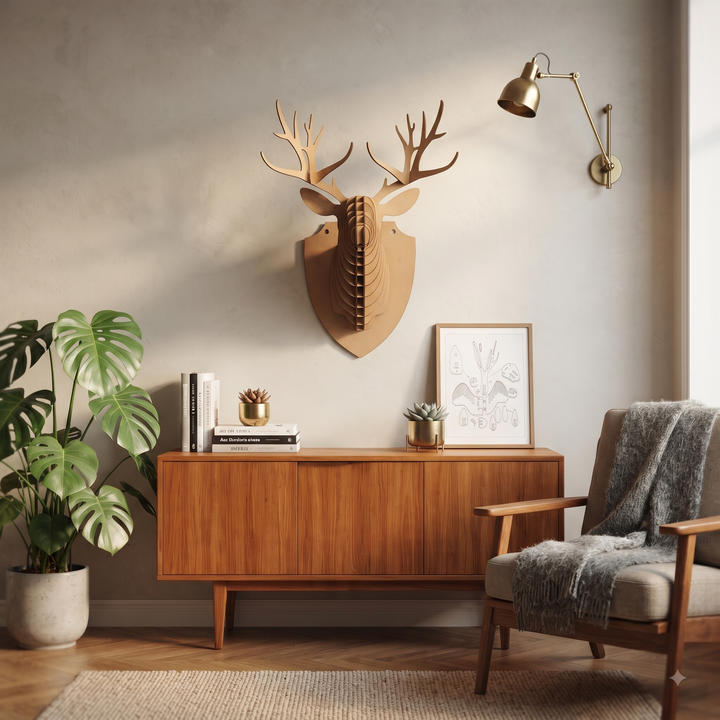 Wooden Deer Head 3D Puzzle | Wall Decor - The Engraved Store