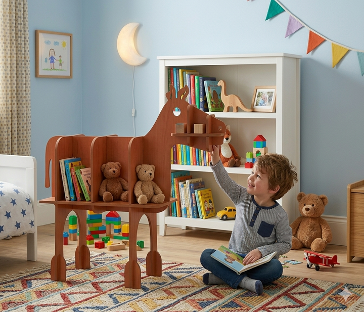 DIY Horse Baby shaped wooden Bookshelf | Folding & Flat Packing - The Engraved Store