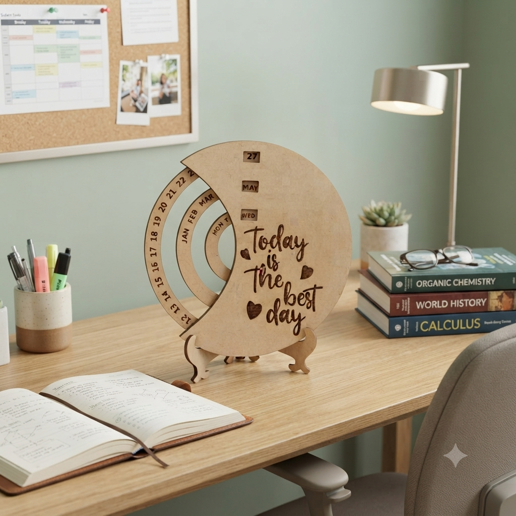Never Ending Wooden Table Calendar | Perpetual Calendar - The Engraved Store