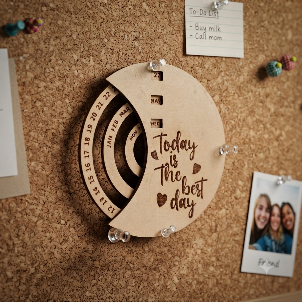 Never Ending Wooden Table Calendar | Perpetual Calendar - The Engraved Store
