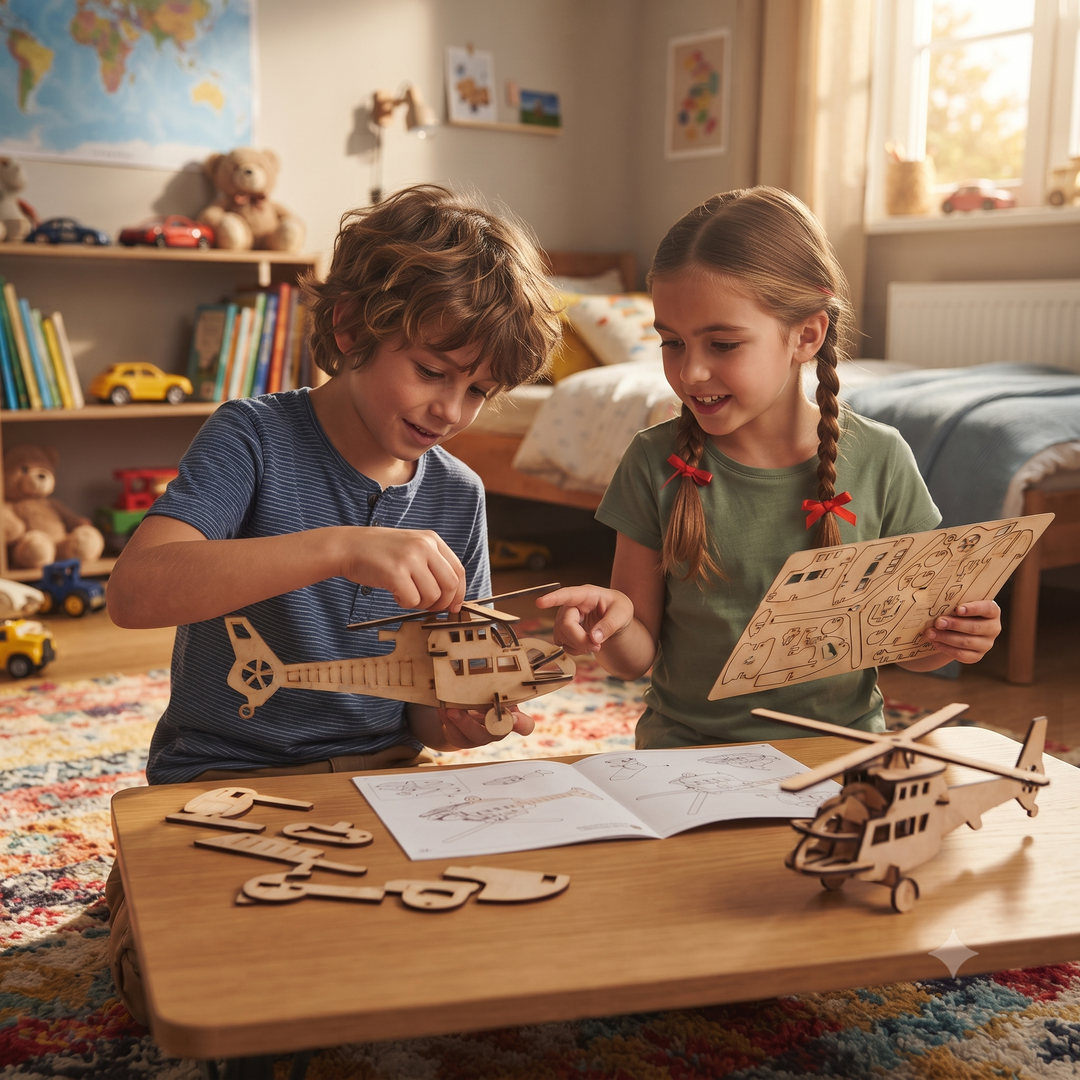 Wooden DIY Helicopter Toy Model Kit | Toy Helicopter - The Engraved Store