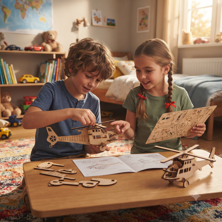 Wooden DIY Helicopter Toy Model Kit | Toy Helicopter - The Engraved Store