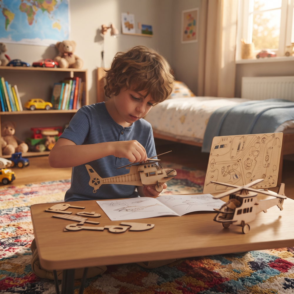 Wooden DIY Helicopter Toy Model Kit | Toy Helicopter - The Engraved Store