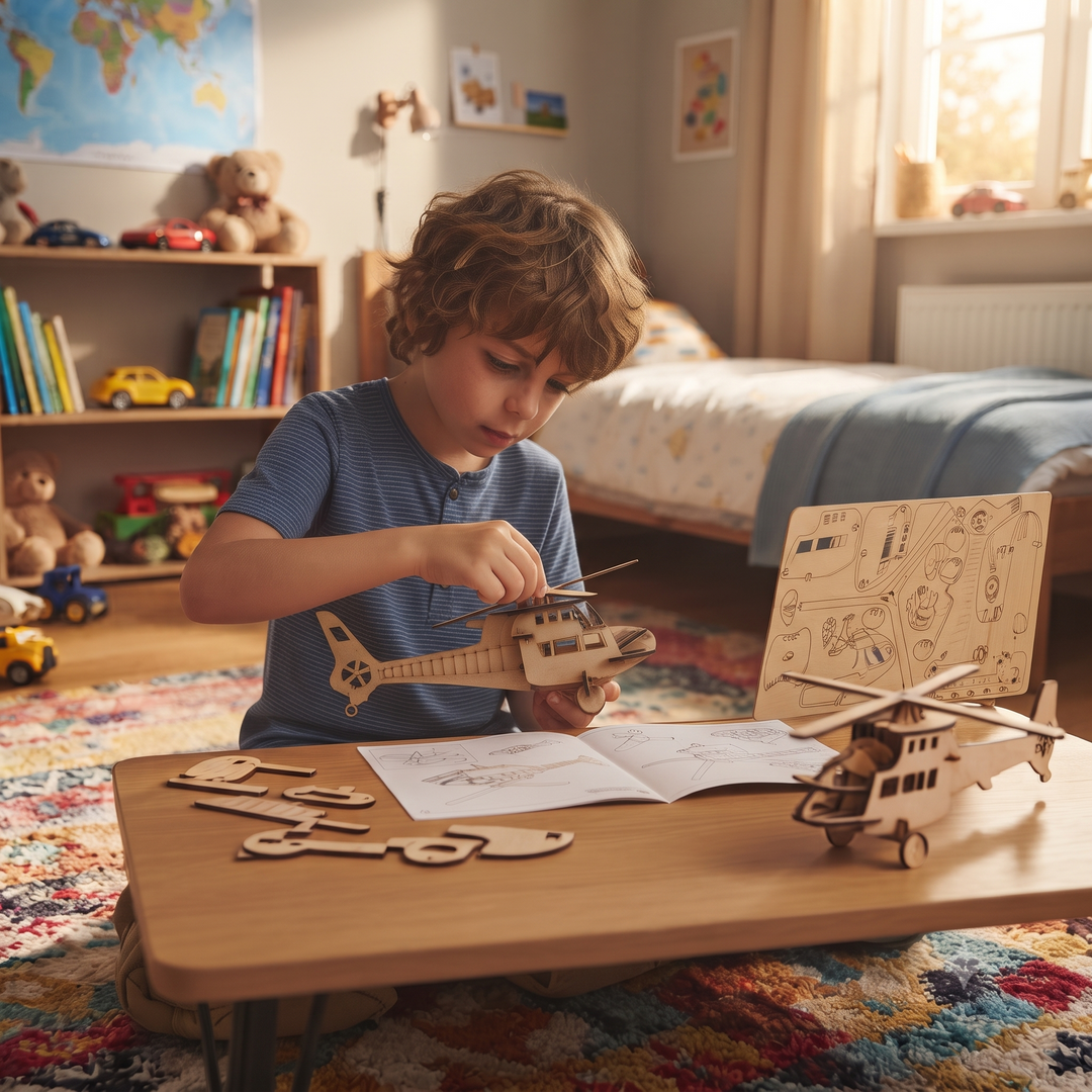 Wooden DIY Helicopter Toy Model Kit | Toy Helicopter - The Engraved Store