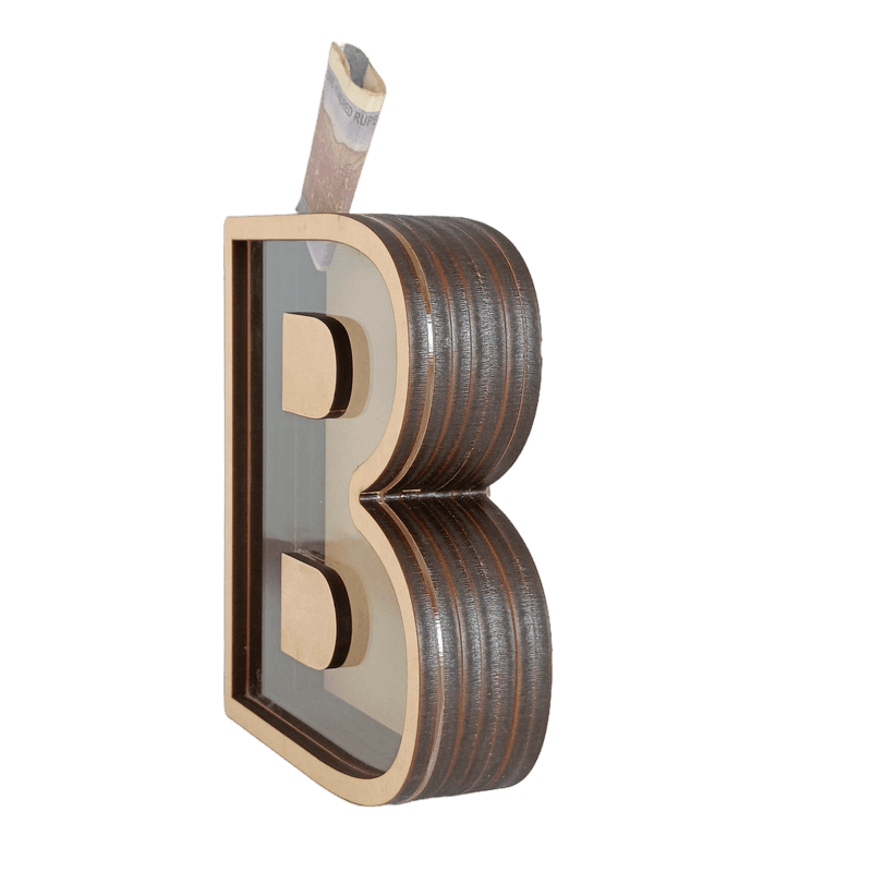 Pick Your Letter Wooden Money Bank | Piggy Bank - The Engraved Store