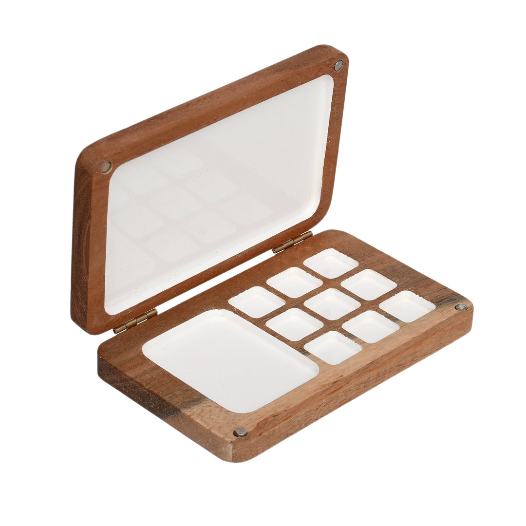 Portable Wooden Colour Palette | Painting Tray Box(9+1+1)