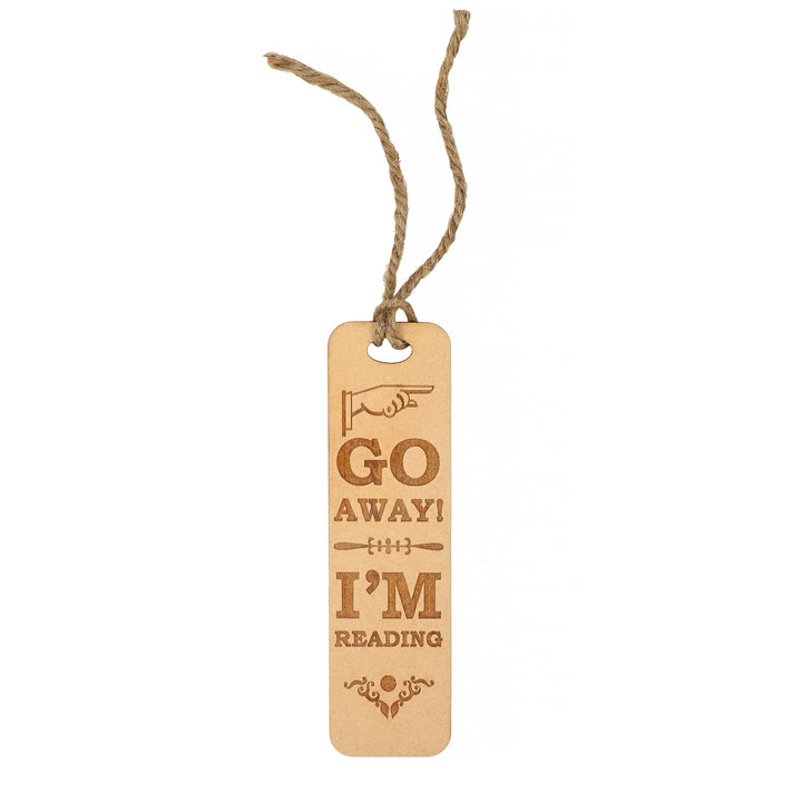 Go away I'm reading - Wooden Bookmark Custom made