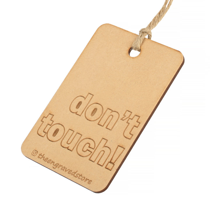 Don't Touch - Personalised Wooden Luggage Tag