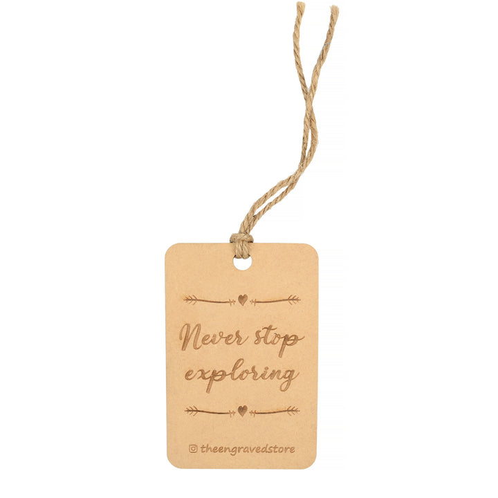 Customised Wooden Luggage Tag - Never stop Exploring