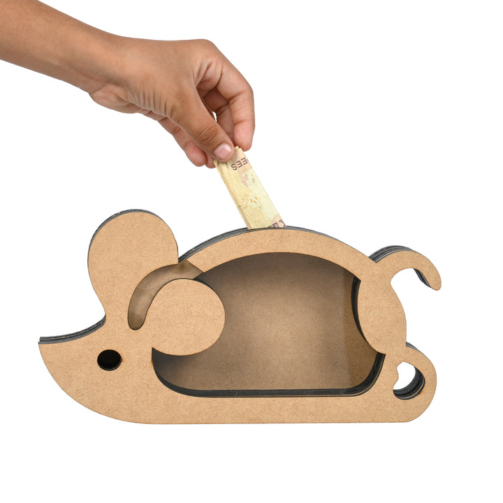 Rat Shape Wooden Money Bank | Piggy Bank