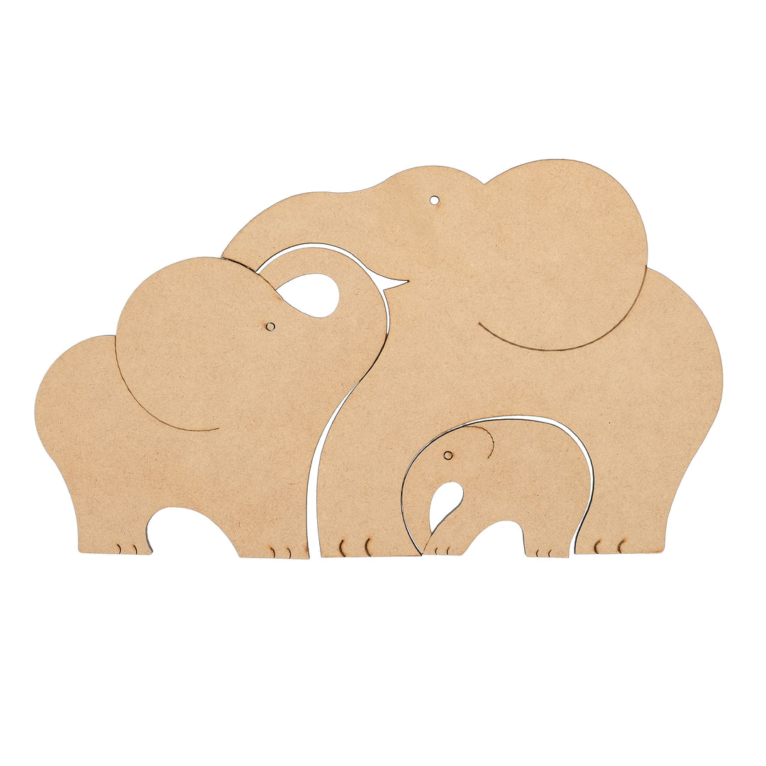 Wooden Elephant Family Puzzle Toy