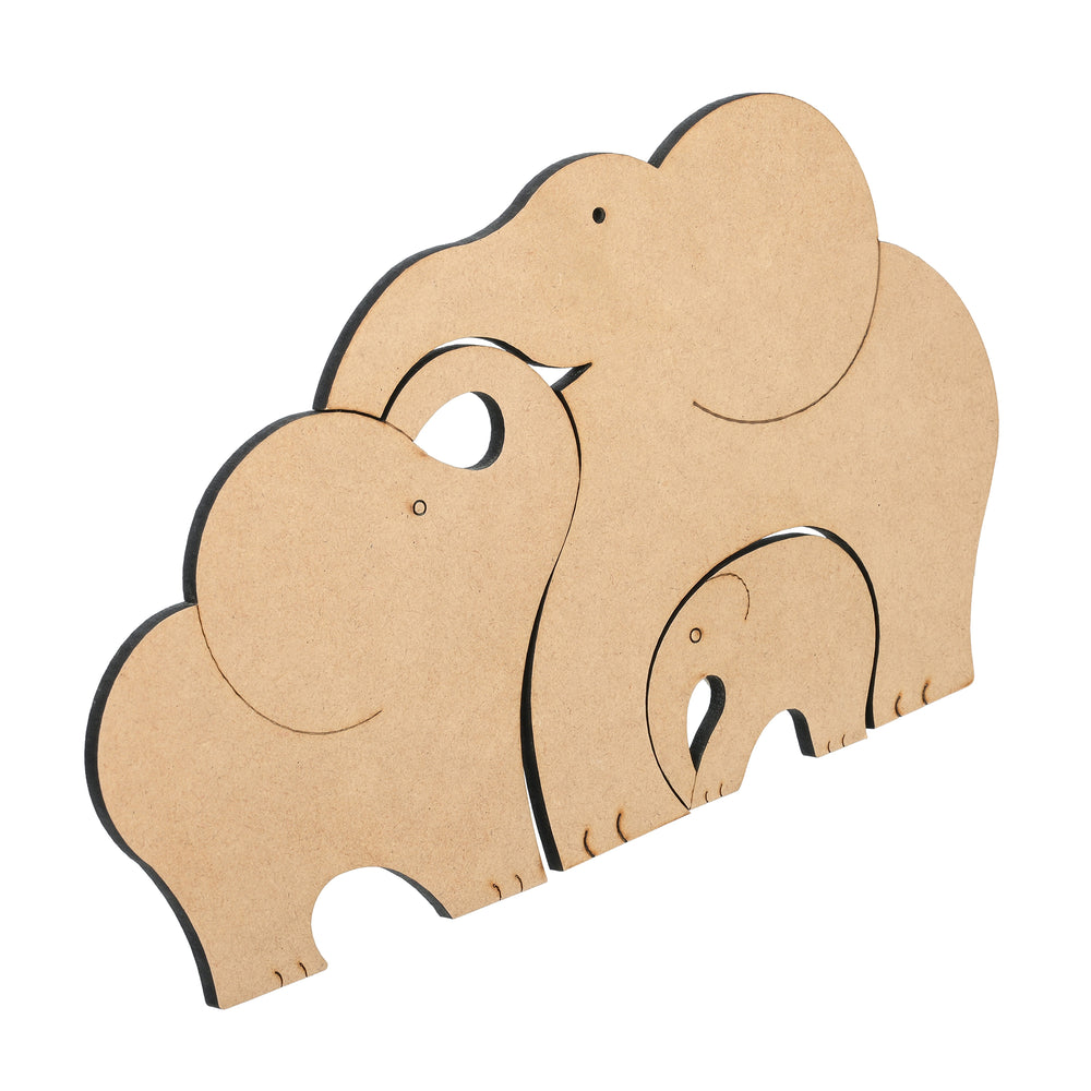 Wooden Elephant Family Puzzle Toy - The Engraved Store