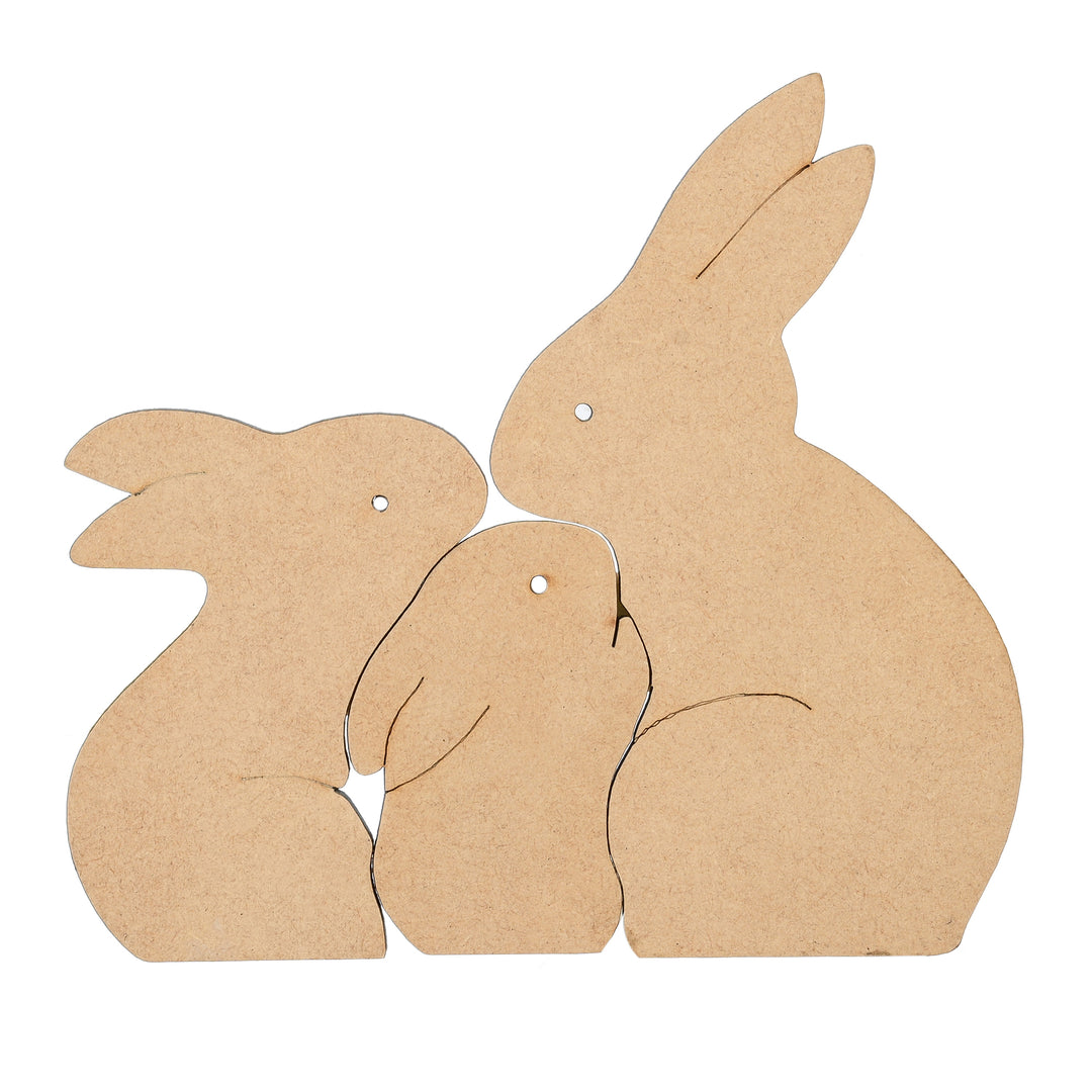 Wooden Rabbit Family Puzzle Toy