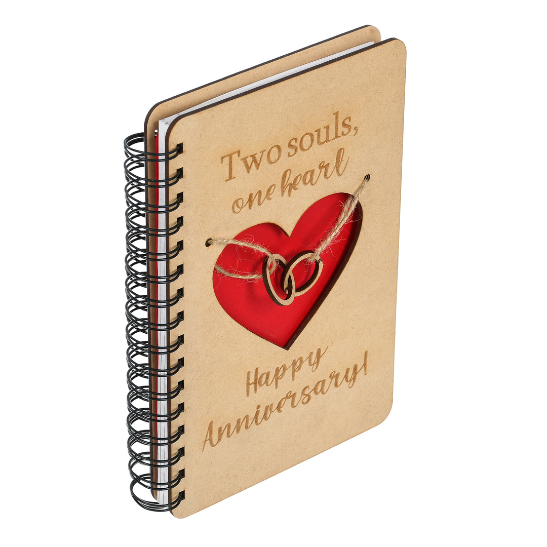 Two Soul One Heart on Wooden Diary | Notebook