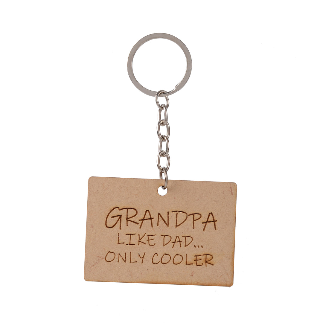 Grandpa Like Dad Only Cooler | Wooden Keychain | Grandparent Gift