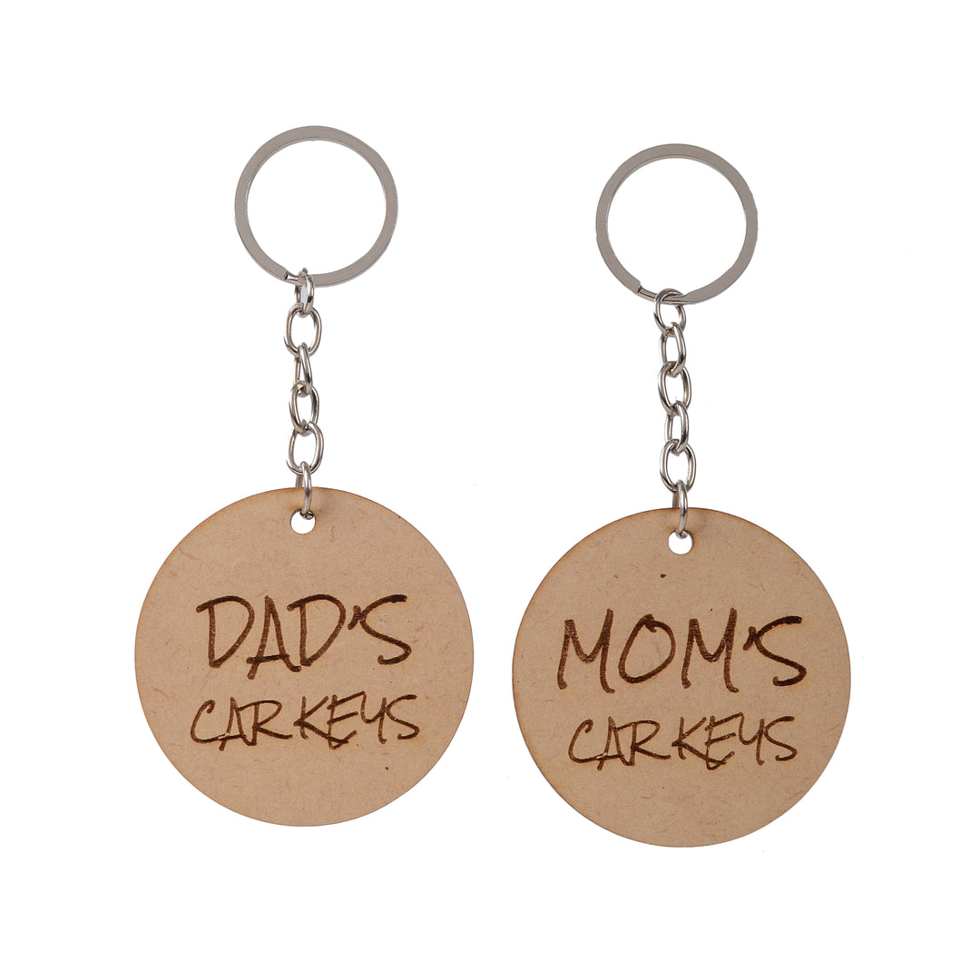 Dad's & Mom's Car Keys | Wooden Gift Keychain