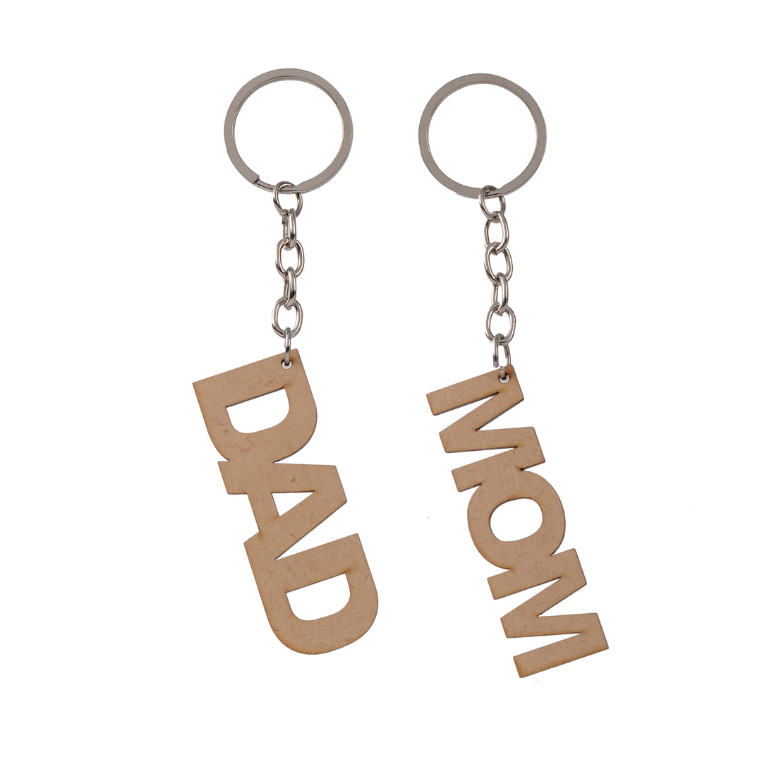 Mom & Dad | Wooden Keychain